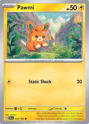 Pawmi — SV02: Paldea Evolved Pokémon TCG card by sowsow
