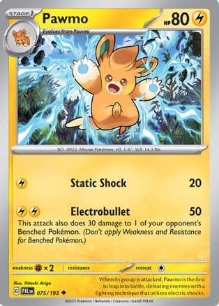 Pawmo — SV02: Paldea Evolved Pokémon TCG card by Hitoshi Ariga