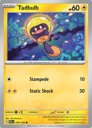 Tadbulb - 078/193 — SV02: Paldea Evolved Pokémon TCG card by Tika Matsuno