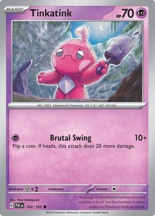 Tinkatink - 102/193 — SV02: Paldea Evolved Pokémon TCG card by Pani Kobayashi