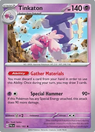 Tinkaton — SV02: Paldea Evolved Pokémon TCG card by Kouki Saitou