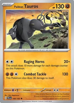 Paldean Tauros - 108/193 — SV02: Paldea Evolved Pokémon TCG card by Shin Nagasawa