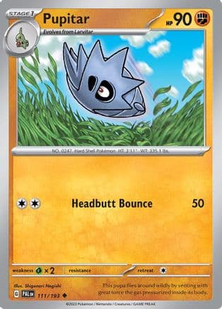 Pupitar — SV02: Paldea Evolved Pokémon TCG card by Shigenori Negishi