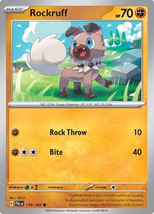 Rockruff — SV02: Paldea Evolved Pokémon TCG card by Jerky