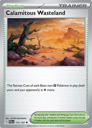Calamitous Wasteland — SV02: Paldea Evolved Pokémon TCG card by AYUMI ODASHIMA