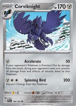 Corviknight — SV02: Paldea Evolved Pokémon TCG card by Scav