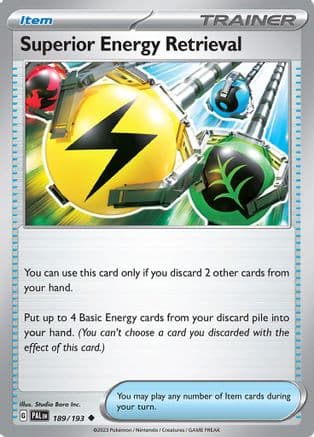 Superior Energy Retrieval - 189/193 — SV02: Paldea Evolved Pokémon TCG card by Studio Bora Inc.