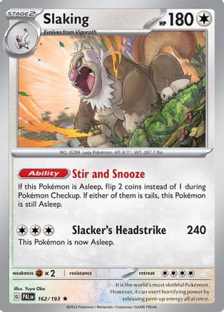 Slaking — SV02: Paldea Evolved Pokémon TCG card by Yuya Oka