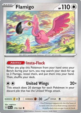 Flamigo — SV02: Paldea Evolved Pokémon TCG card by nagimiso
