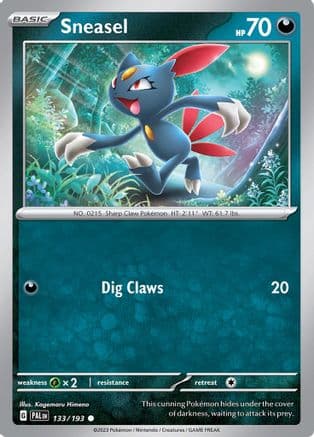 Sneasel — SV02: Paldea Evolved Pokémon TCG card by Kagemaru Himeno
