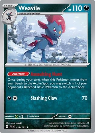 Weavile — SV02: Paldea Evolved Pokémon TCG card by saino misaki