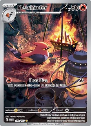 Fletchinder - 199/193 — SV02: Paldea Evolved Pokémon TCG card by Atsushi Furusawa