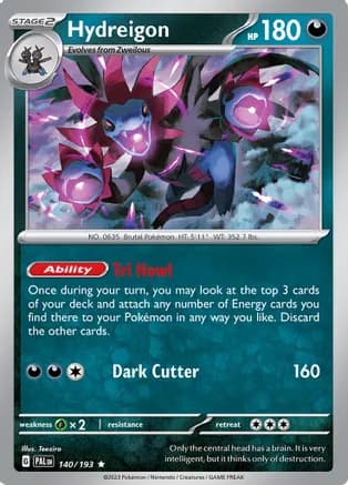 Hydreigon — SV02: Paldea Evolved Pokémon TCG card by Teeziro