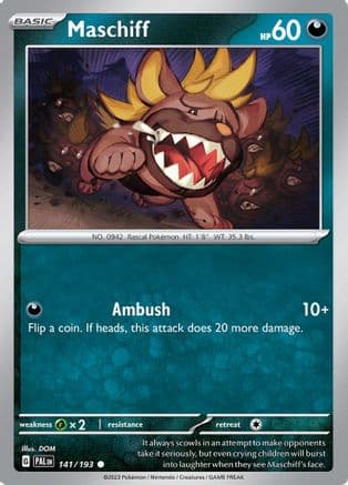 Maschiff - 141/193 — SV02: Paldea Evolved Pokémon TCG card by DOM