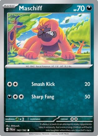 Maschiff - 142/193 — SV02: Paldea Evolved Pokémon TCG card by Shibuzoh.