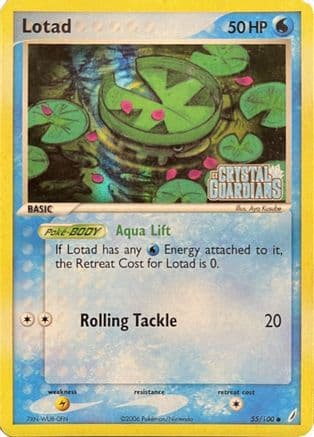 Lotad - 055/100 (EX Crystal Guardians Reverse Holofoil) — Crystal Guardians