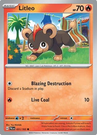 Litleo — SV02: Paldea Evolved Pokémon TCG card by Yuu Nishida