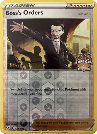 Boss's Orders - 154/192 (Regional Championships) [Staff] — League & Championship Cards Pokémon TCG card by nogen