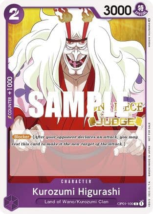 Kurozumi Higurashi (Judge) — One Piece Promotion Cards