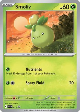 Smoliv - 023 — SV: Scarlet & Violet Promo Cards Pokémon TCG card by Misa Tsutsui