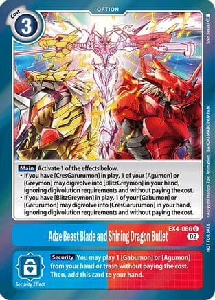 Adze Beast Blade and Shining Dragon Bullet (Alternate Art) — Alternative Being Booster Digimon Card Game card by Akiyoshi Hongo, Toei Animation