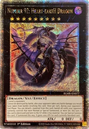Number 92: Heart-eartH Dragon (Quarter Century Secret Rare) — Battles of Legend: Monstrous Revenge
