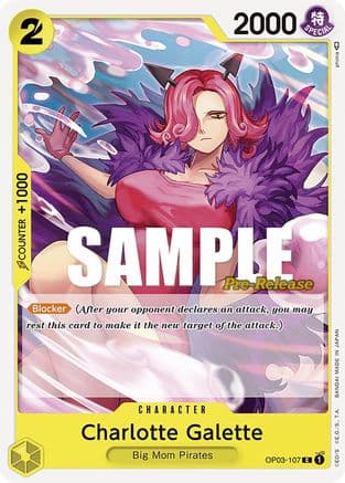 Charlotte Galette — Pillars of Strength Pre-Release Cards One Piece Card Game card by phina