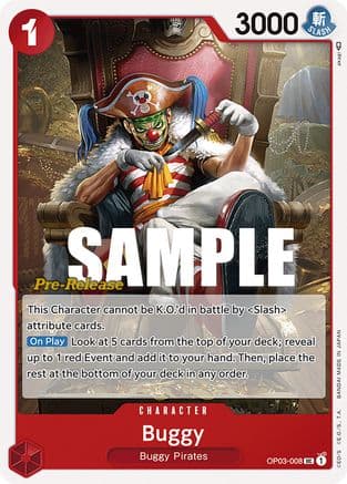 Buggy (008) — Pillars of Strength Pre-Release Cards One Piece Card Game card by Pixel