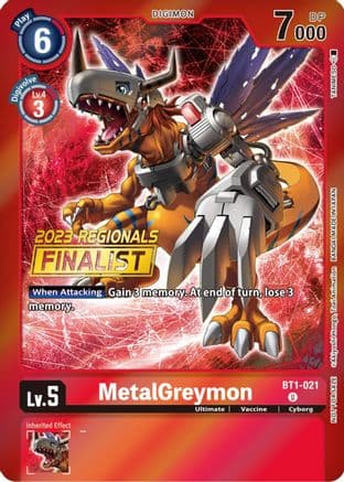 MetalGreymon - BT1-021 (2023 Regionals Finalist) — Release Special Booster 1.0