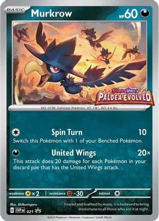 Murkrow - 021 (Prerelease) — SV: Scarlet & Violet Promo Cards