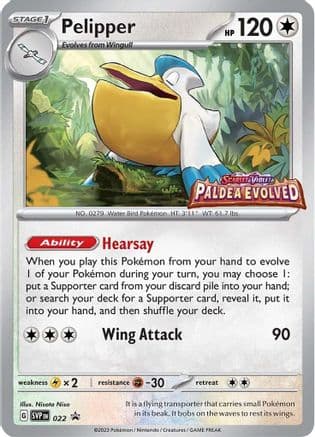 Pelipper - 022 (Prerelease) — SV: Scarlet & Violet Promo Cards Pokémon TCG card by Mitsuhiro Arita
