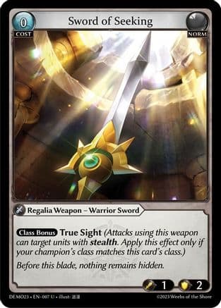 Sword of Seeking — 2023 Demo Deck