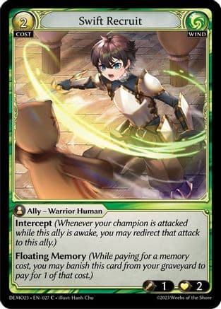 Swift Recruit — 2023 Demo Deck Grand Archive TCG card by Hanh Chu