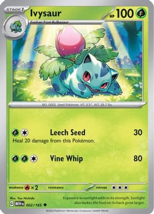 Ivysaur - 002/165 — SV: Scarlet & Violet 151 Pokémon TCG card by Aya Nakamura