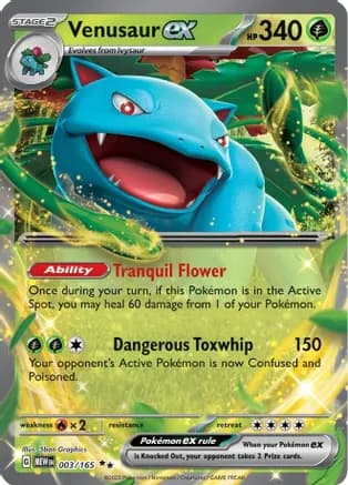 Venusaur ex - 003/165 — SV: Scarlet & Violet 151 Pokémon TCG card by 5ban Graphics