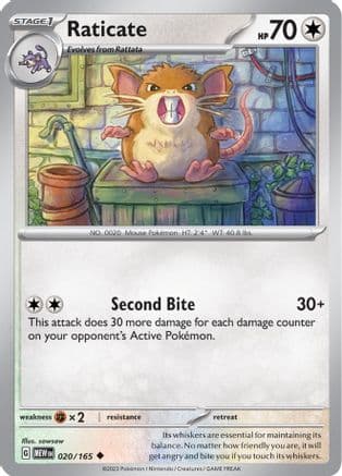 Raticate — SV: Scarlet & Violet 151 Pokémon TCG card by sowsow