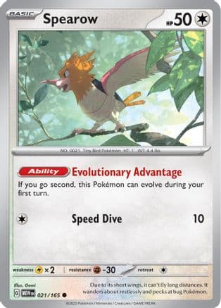 Spearow — SV: Scarlet & Violet 151 Pokémon TCG card by Gemi