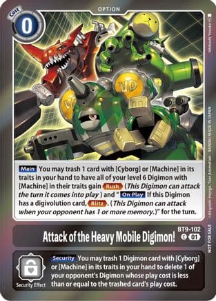 Attack of the Heavy Mobile Digimon! (Event Pack 5) — X Record Digimon Card Game card by Akiyoshi Hongō, Toei Animation