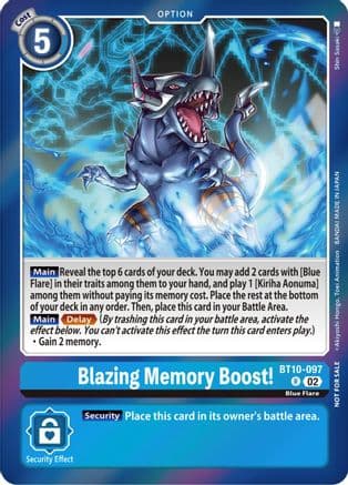 Blazing Memory Boost! (Event Pack 5) — Xros Encounter Digimon Card Game card by Shin Sasaki