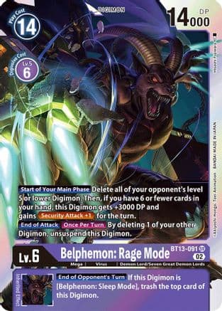 Belphemon: Rage Mode — Versus Royal Knights Digimon Card Game card by Akiyoshi Honga, Toei Animation