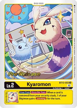 Kyaromon — Versus Royal Knights Pre-Release Cards Digimon Card Game card by Akiyoshi Hongo, Toei Animation