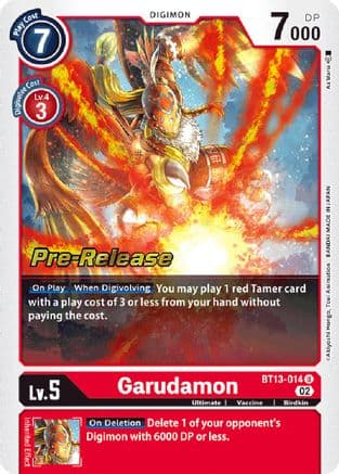 Garudamon — Versus Royal Knights Pre-Release Cards Digimon Card Game card by As'Maria