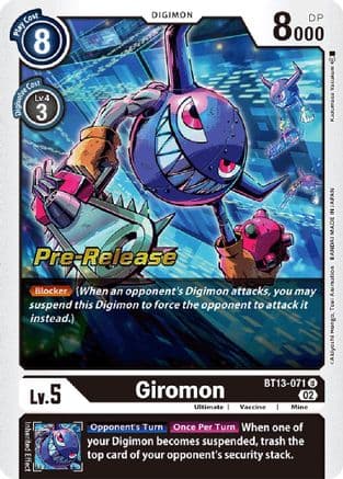 Giromon — Versus Royal Knights Pre-Release Cards Digimon Card Game card by Akiyoshi Hongo, Toei Animation