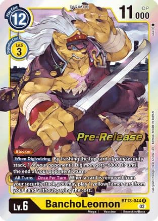 BanchoLeomon — Versus Royal Knights Pre-Release Cards Digimon Card Game card by Akiyoshi Hongo, Toei Animation