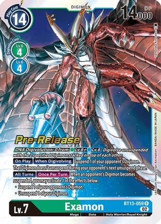 Examon — Versus Royal Knights Pre-Release Cards Digimon Card Game card by Akiyoshi Hongō, Kōji Inada, Bandai