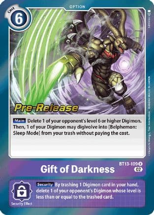 Gift of Darkness — Versus Royal Knights Pre-Release Cards