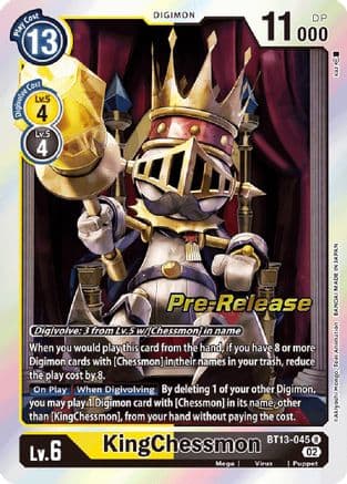 KingChessmon — Versus Royal Knights Pre-Release Cards Digimon Card Game card by Akiyoshi Hongo, Toei Animation