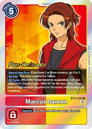 Marcus Damon — Versus Royal Knights Pre-Release Cards Digimon Card Game card by Akiyoshi Hongō, Toei Animation