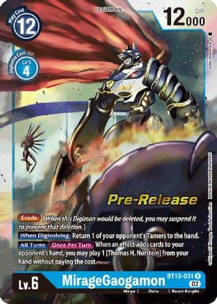 MirageGaogamon — Versus Royal Knights Pre-Release Cards