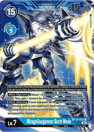 MirageGaogamon: Burst Mode (Alternate Art with Blue Background) — Versus Royal Knights